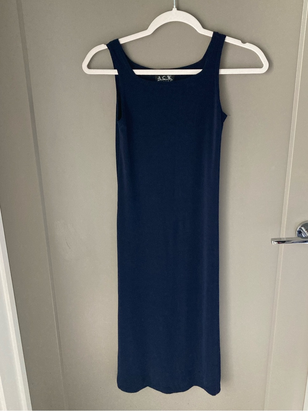 ACW DESIGNS Navy Sleeveless Knit Maxi Dress
